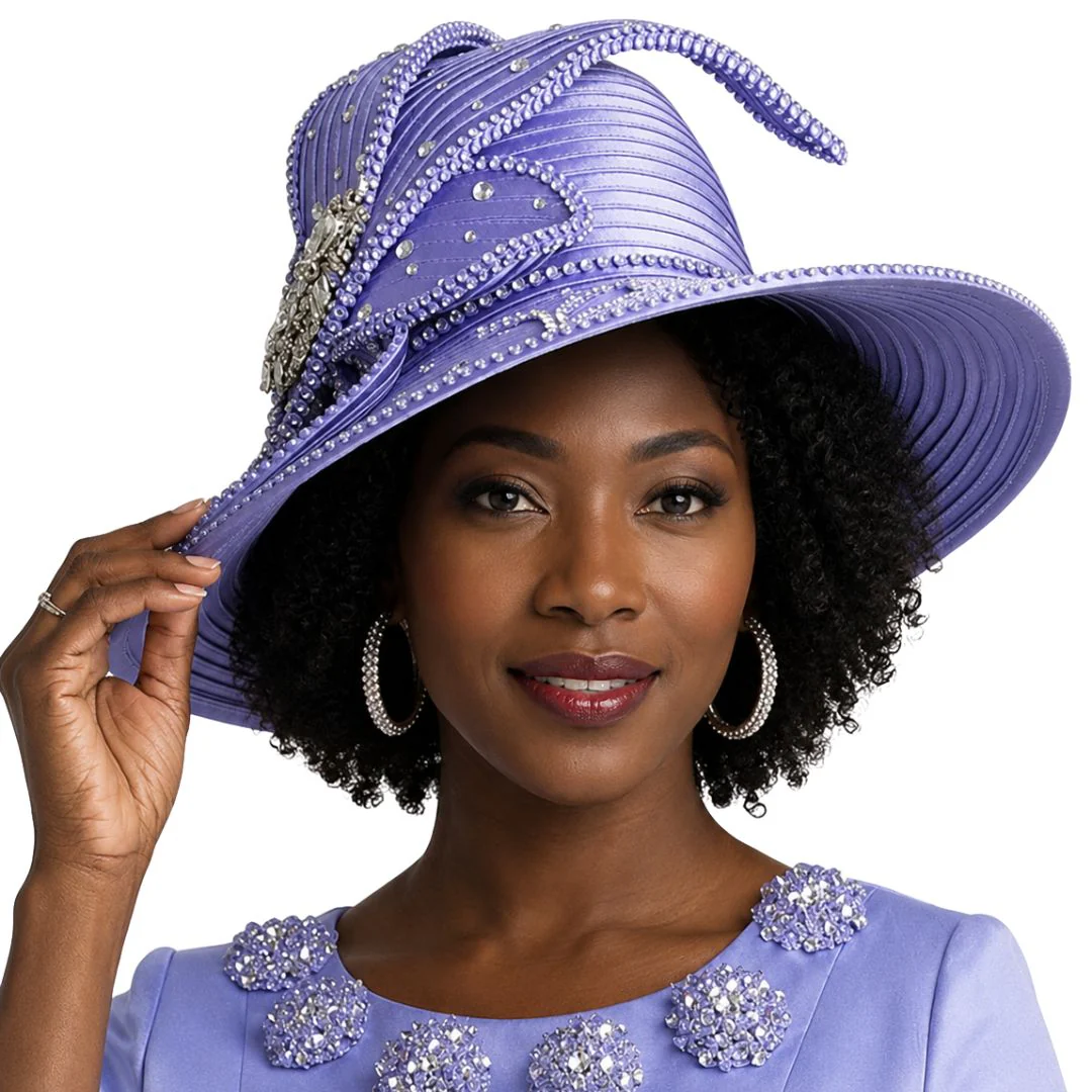 Elegant Rhinestone Church Hat by Lily & Taylor - Image 2