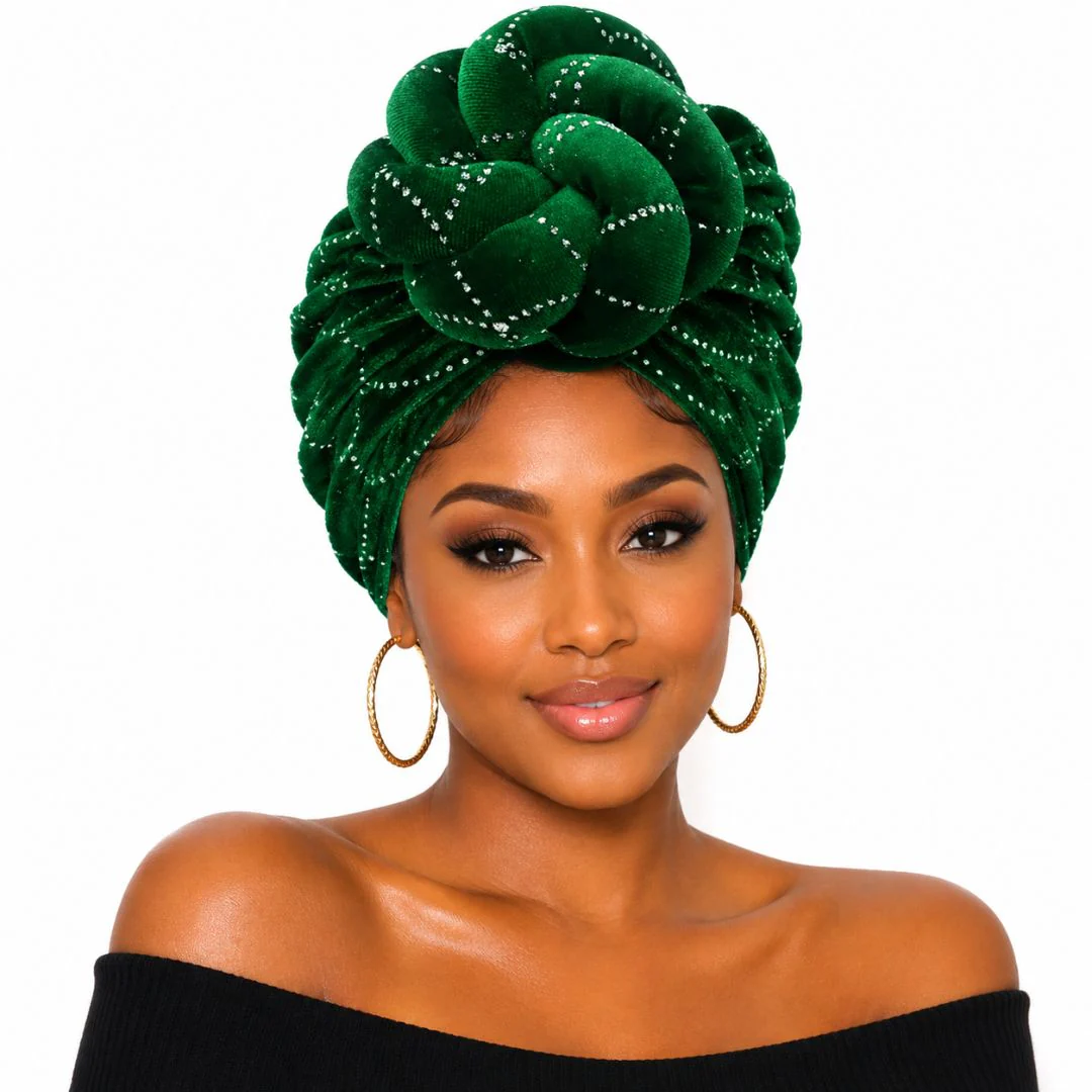Elegant Rhinestone Studded Knot Turban Hair Wrap - Image 3