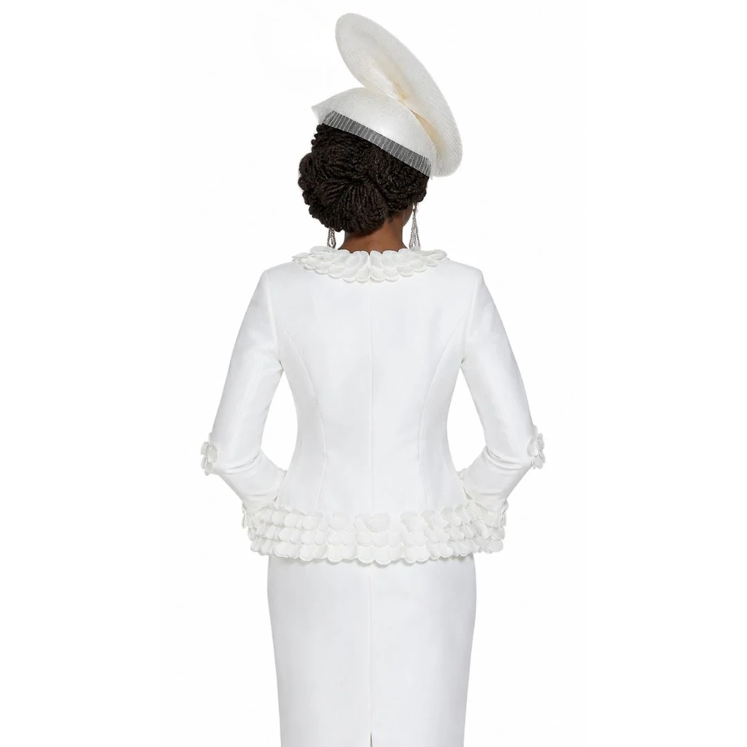 Elegant Scalloped Petal Trim Skirt Suit by Lily & Taylor - Image 2