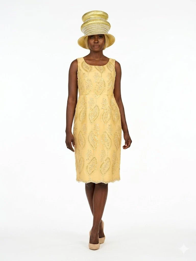 Embroidered Mesh 2pc A-Line Jacket Dress w/ Belt - Image 2