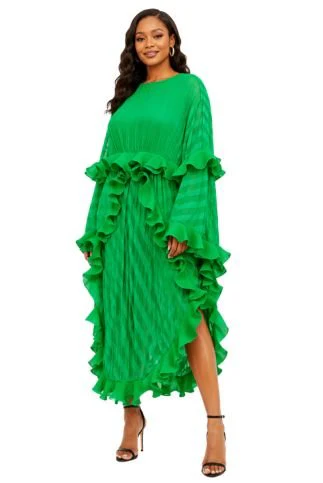 Ethereal Cascade Pleated Maxi Dress - 83024 - Image 2
