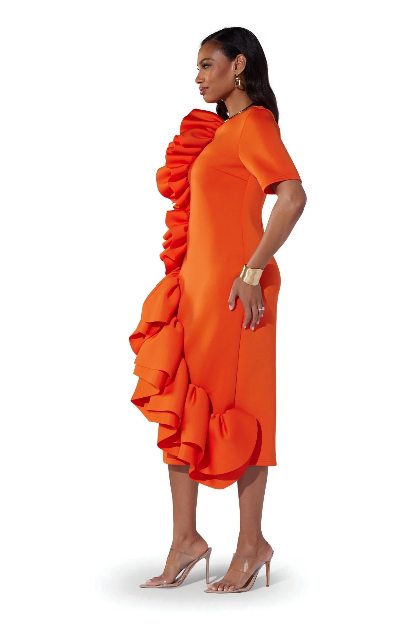 Cascading Ruffles Midi Dress by EY Boutique - Image 2