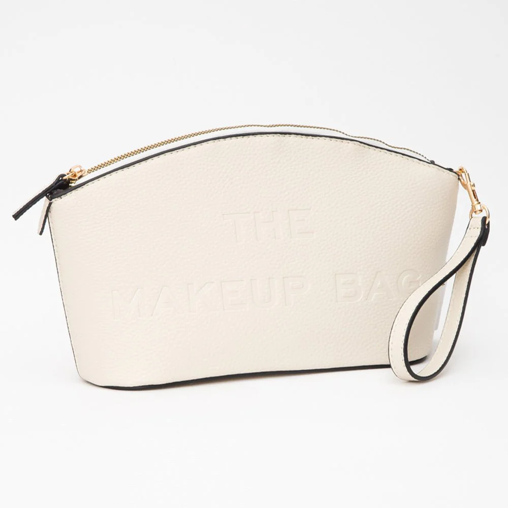 Faux Leather THE MAKE UP BAG Message Pouch Bag Beauty Organizer Bag - Image 3
