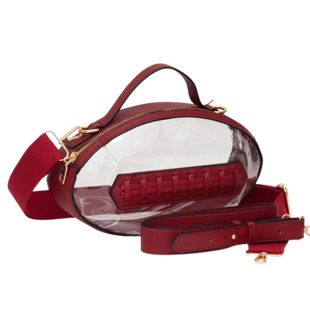 Football Shaped Transparent Crossbody Bag - Image 3