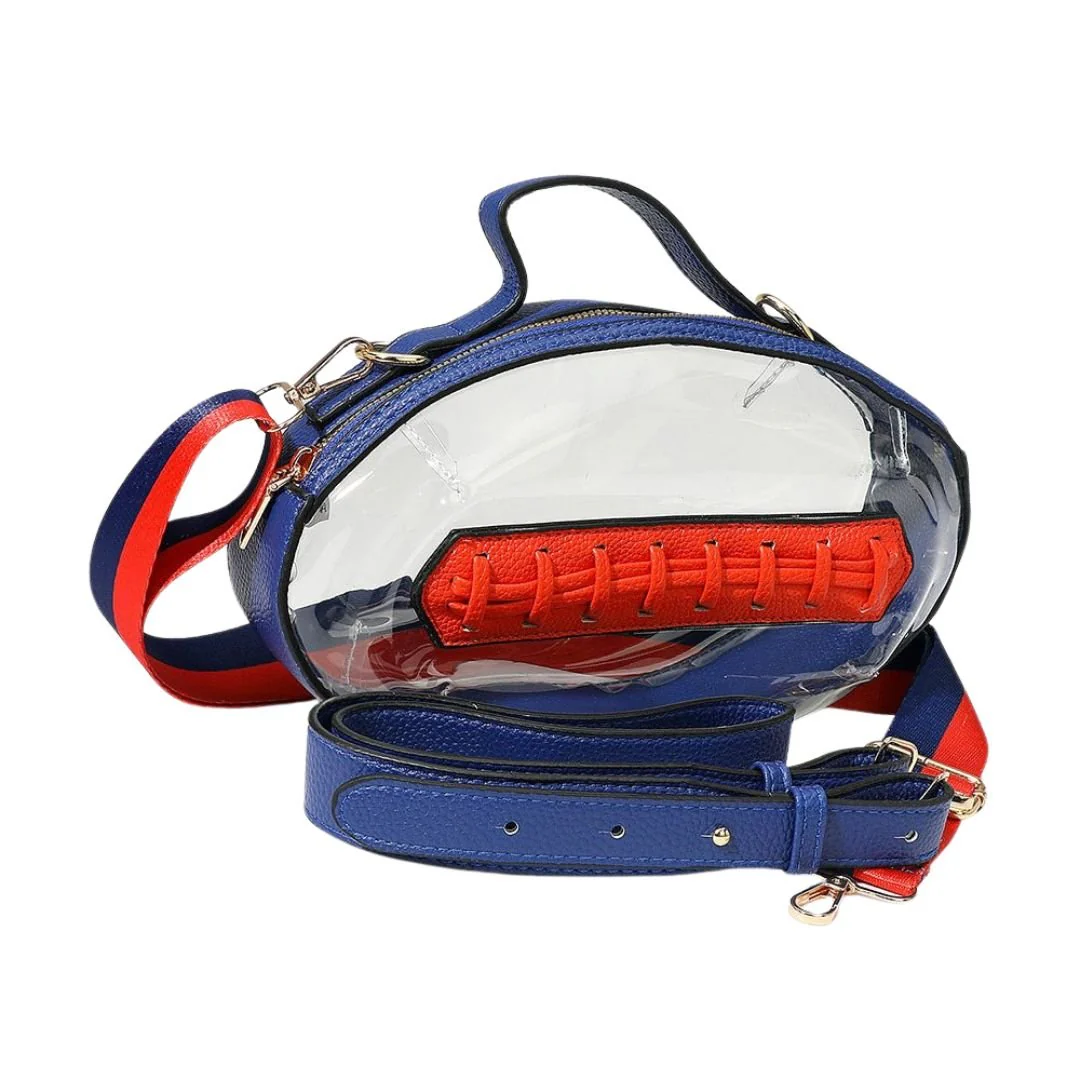 Football Shaped Transparent Crossbody Bag - Image 5