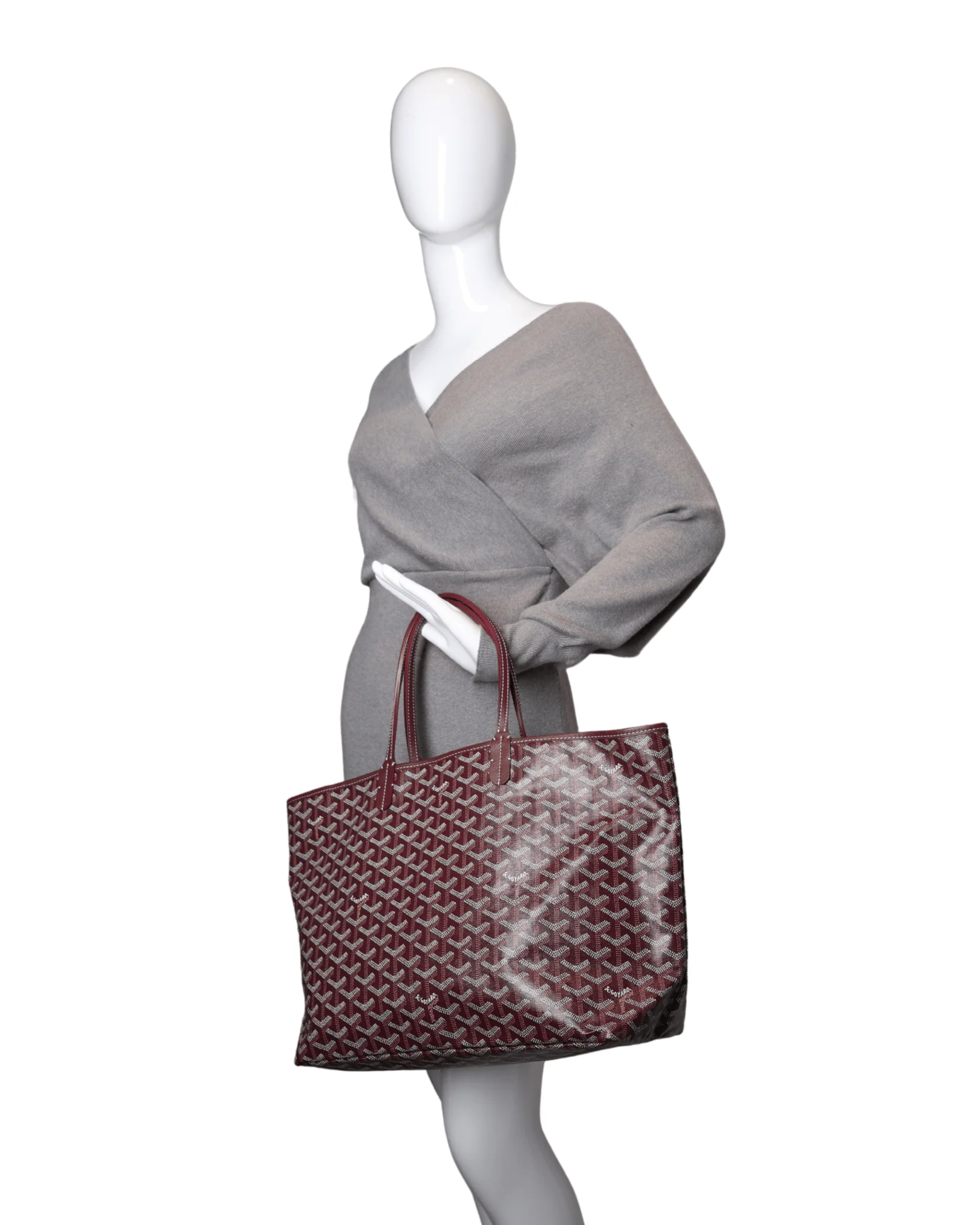 Goyard - Saint Louis PM Tote in Burgundy Chevron - Image 2