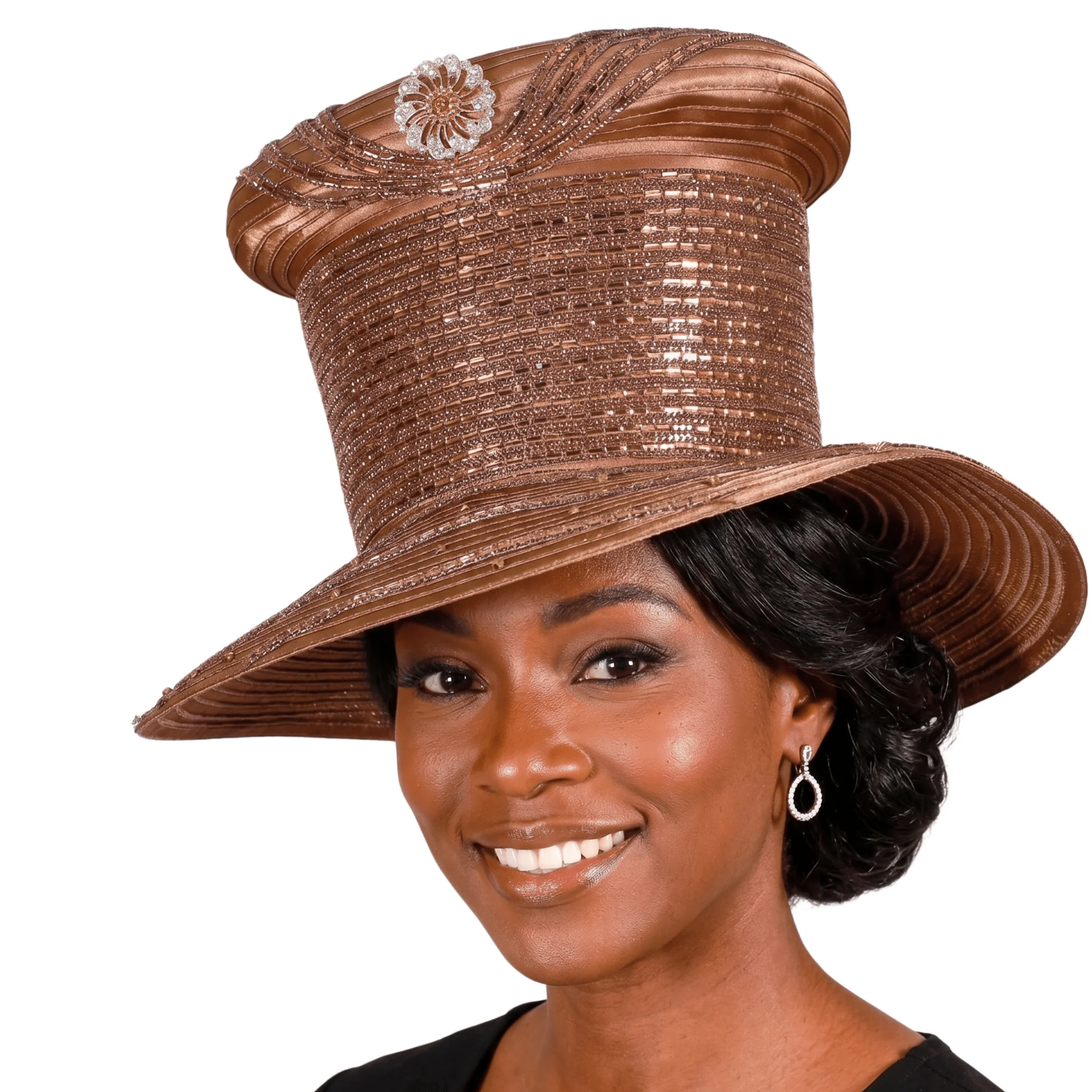 High Crown Heavily Stoned Medium Brim Hat - Image 6