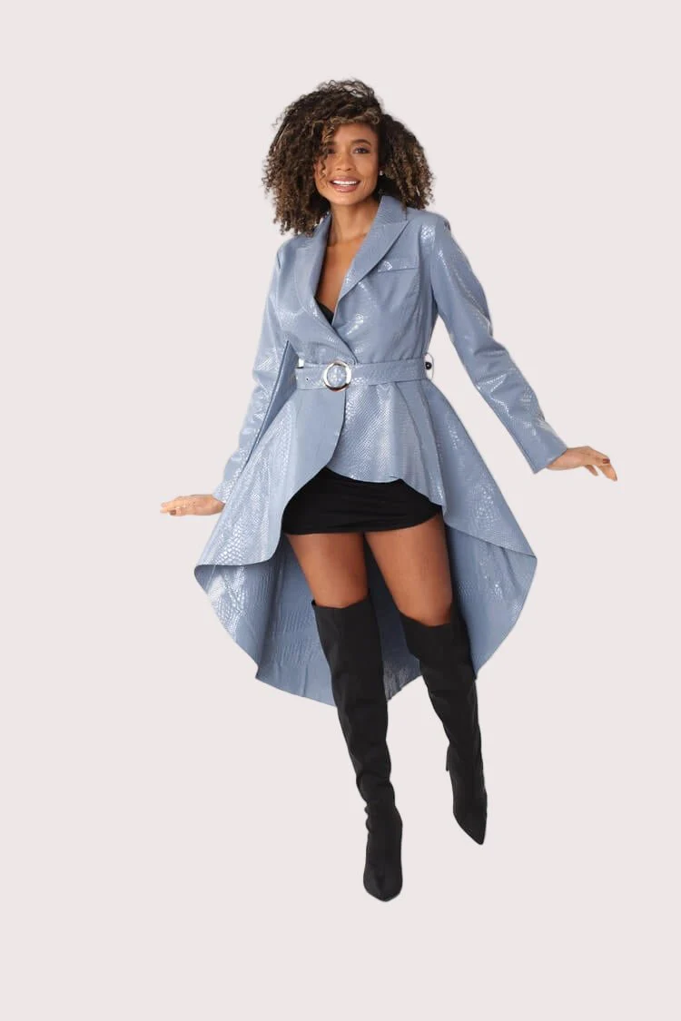 High-Low Belted Coat -82055 - Image 8