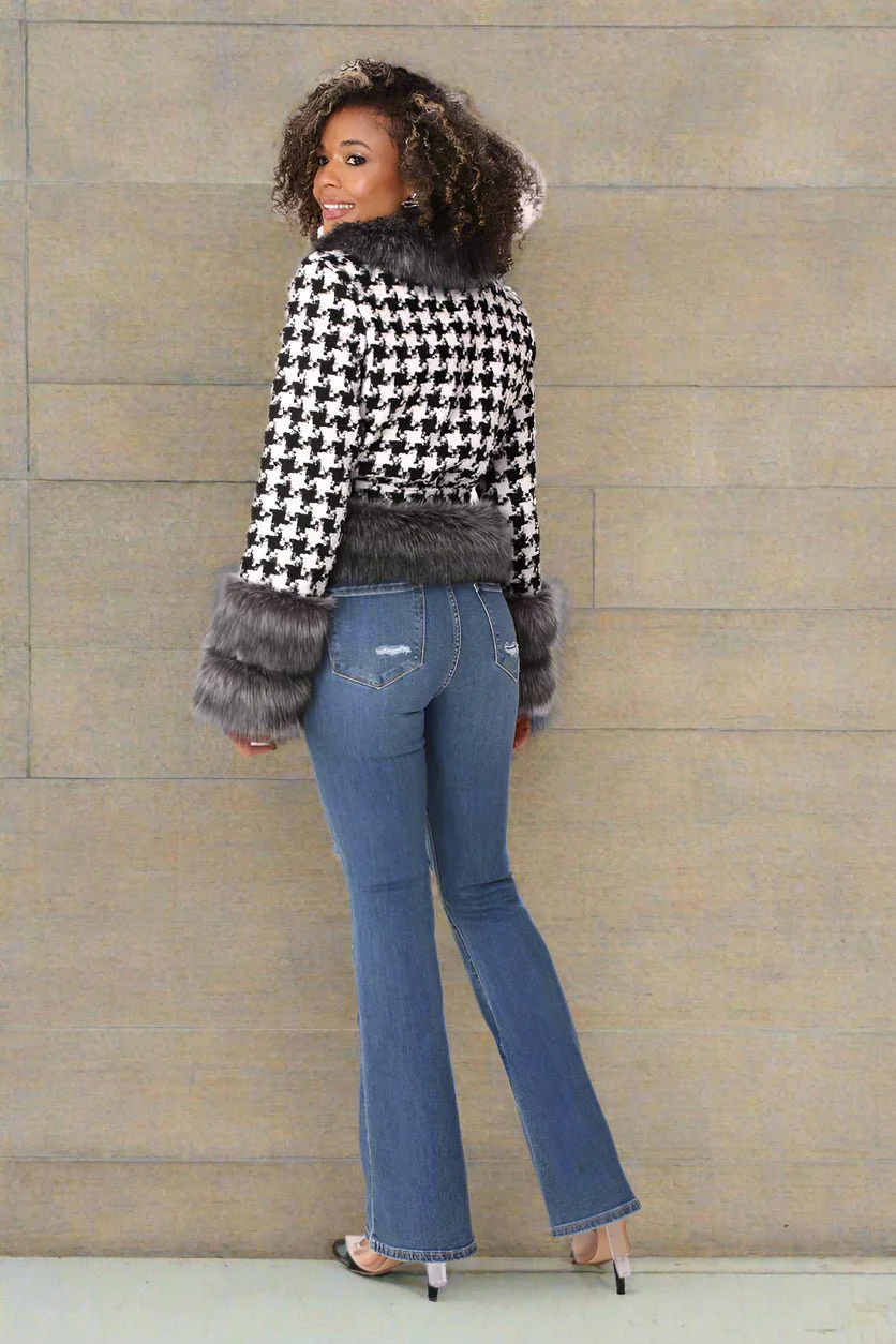 Houndstooth Belted Jacket -82074 - Image 2
