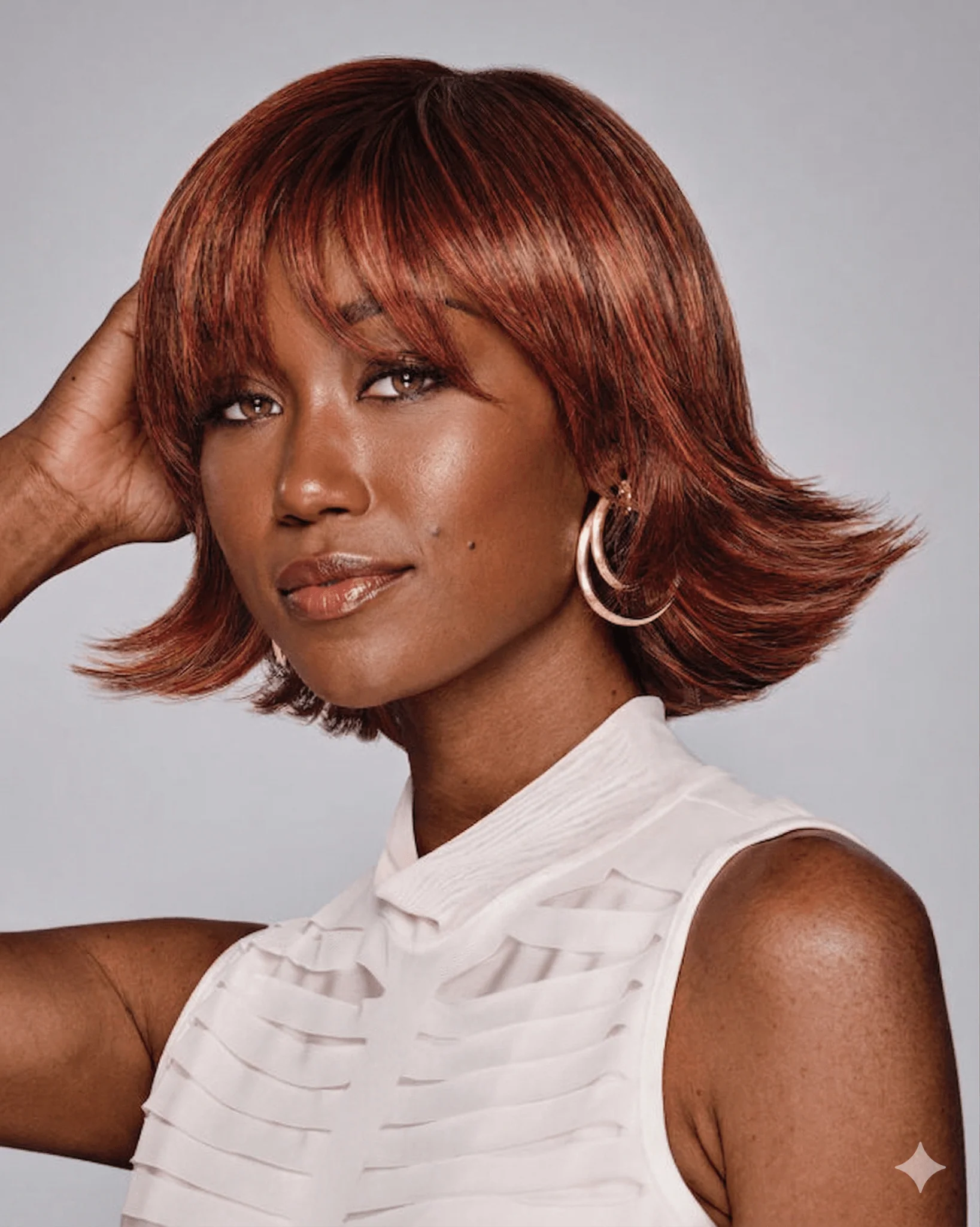 Ashanti Short Shag Bob Lace Front Wig by Kim Kimble
