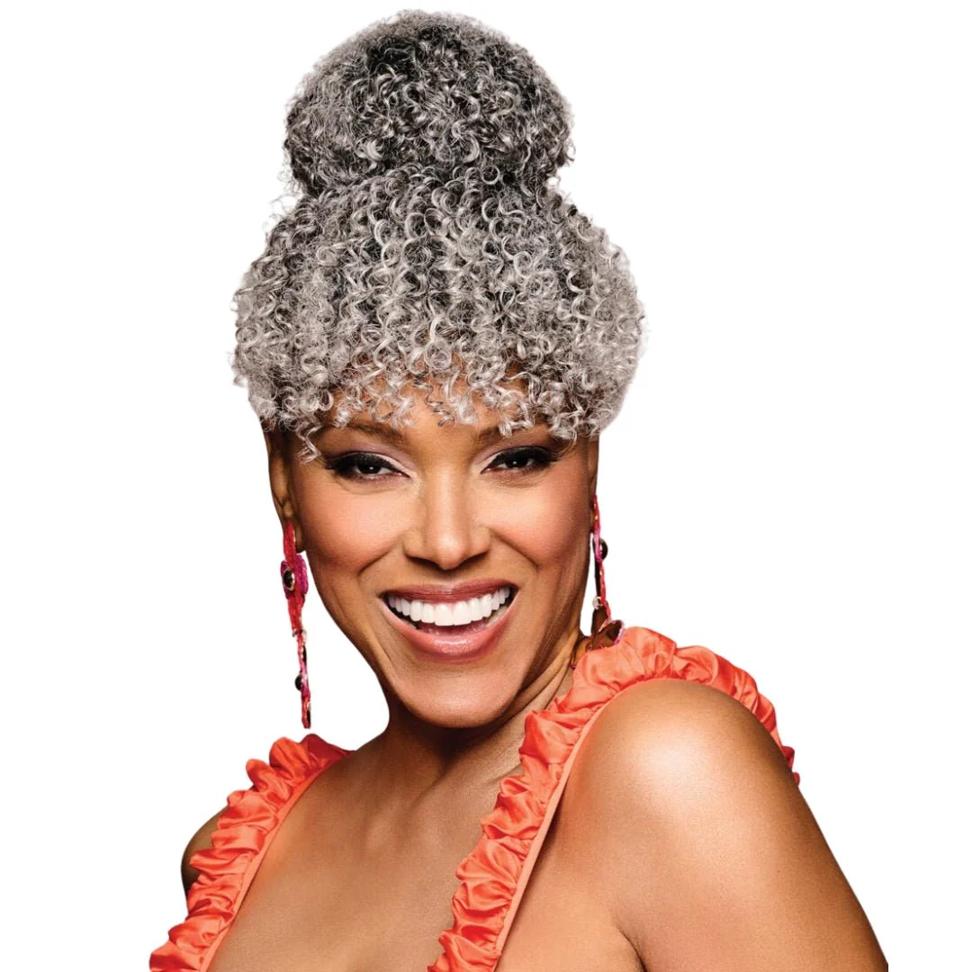 Bombshell Curly Bun and Bangs Hairpiece – Kim Kimble - Image 4