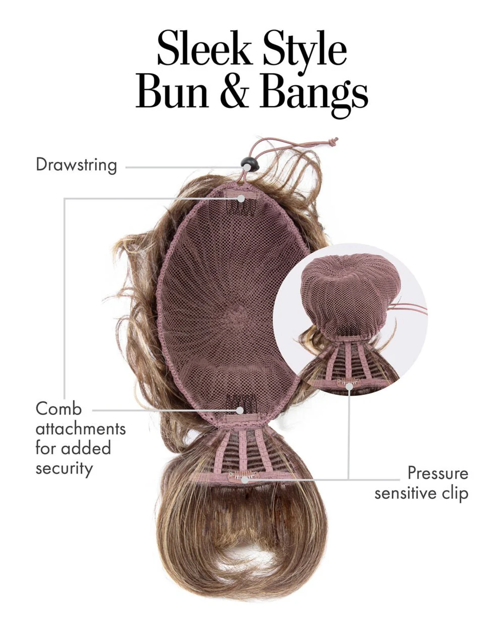 Sleek Bun and Bangs Hairpiece – Kim Kimble - Image 4