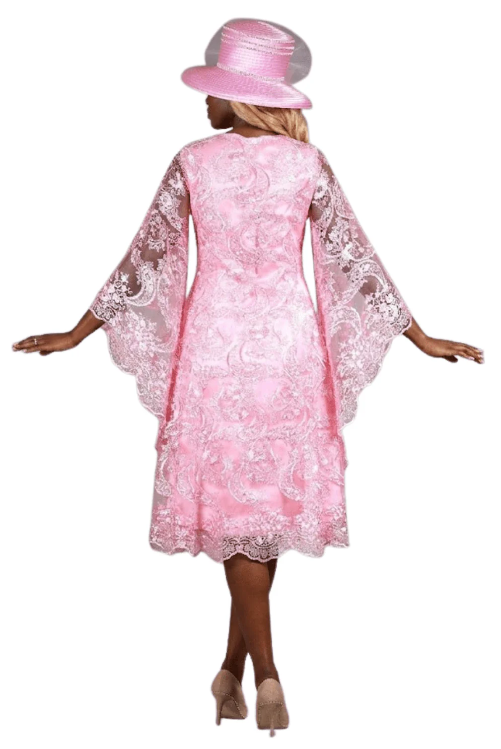 Lace A-line Dress w/ Ovsz Bell Slvs - Image 2
