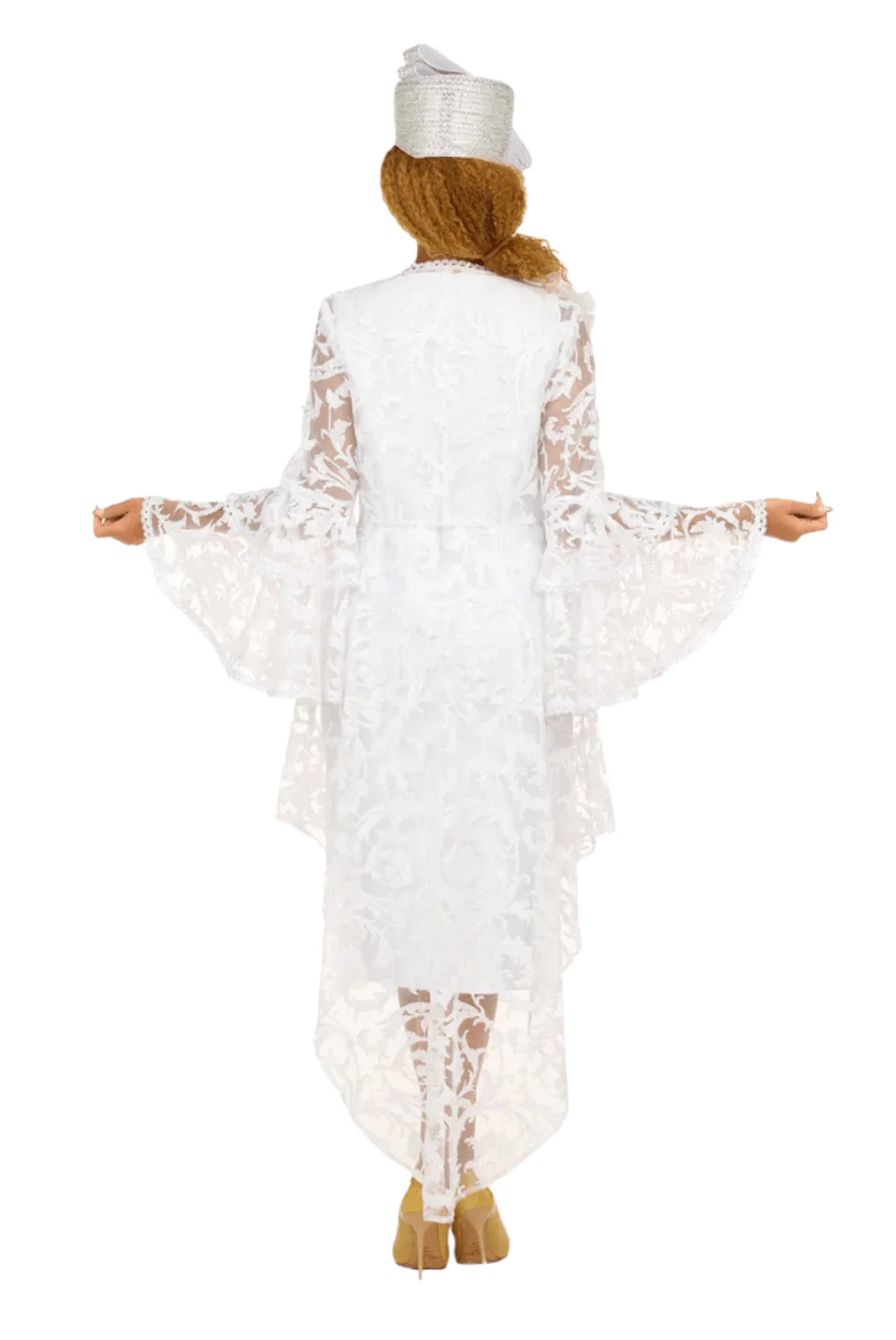 Lace Hi-Lo 2pc Jkt Dress w/ Flounce Sleeves - Image 3