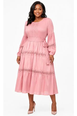 Lace Reverie Tiered Midi Dress - 83023 - Image 2