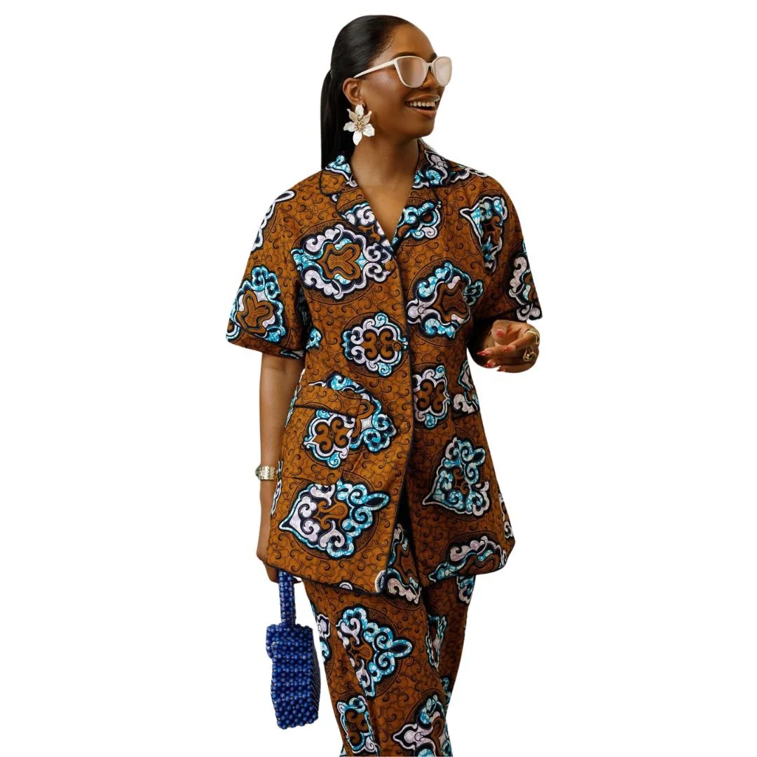 LARA AFRICAN PRINT SHIRT SET [MULTICOLOR]