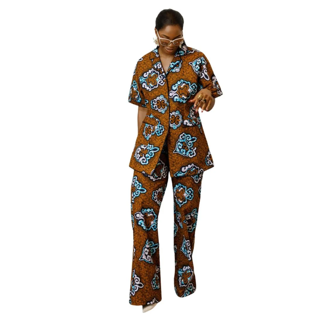 LARA AFRICAN PRINT SHIRT SET [MULTICOLOR] - Image 2