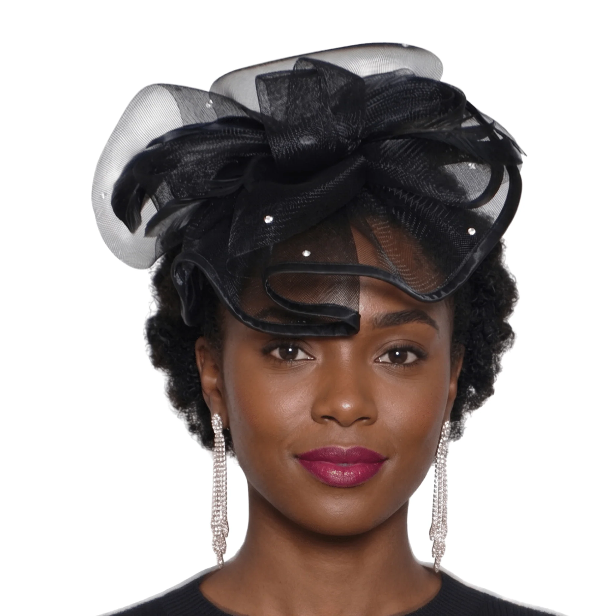 Rhinestone Organza Fascinator Hat by Lily and Taylor