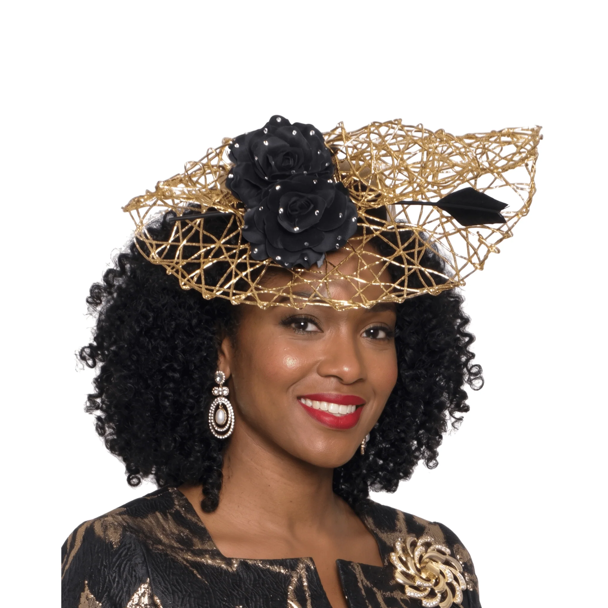 Metallic Floral Church Hat by Lily & Taylor