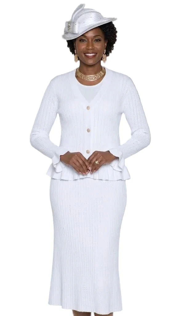 Lily & Taylor Ribbed Peplum Knit Skirt Set in Brilliant by Lily & Taylor - Image 2