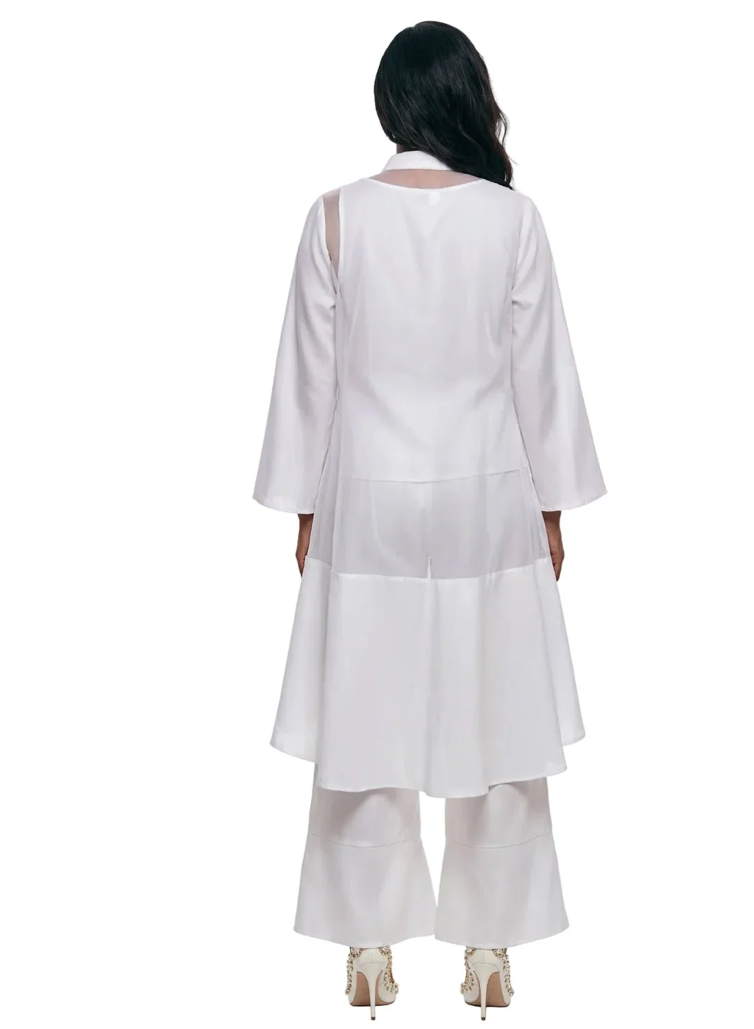 Linen 3 Piece Jacket Cami and Flared Pant Set by Lisa Rene - Image 4