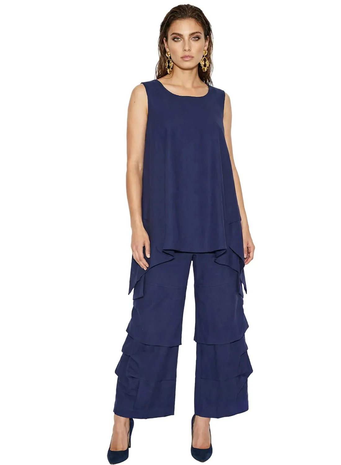 Linen Tunic and Wide Leg Pant Set by Lisa Rene - Image 2