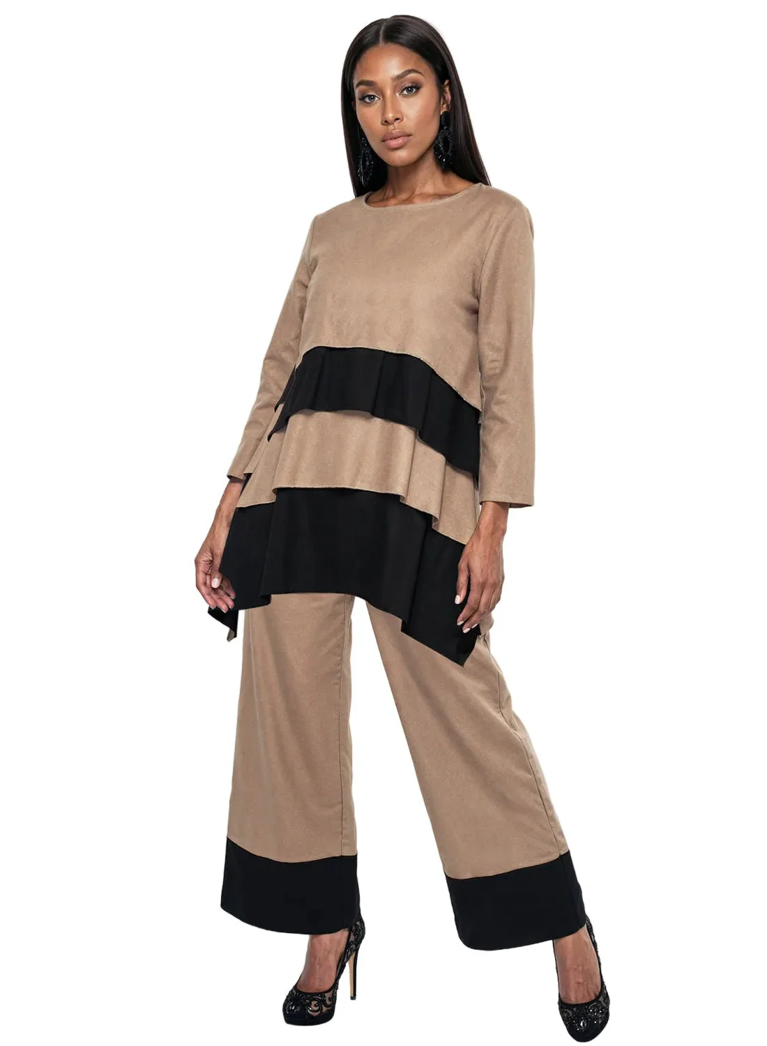 Tiered Linen Tunic and Wide Leg Pant Set by Lisa Rene - Image 3