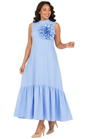 Luxury Flare Dress with Handcrafted Floral Detail - Image 4