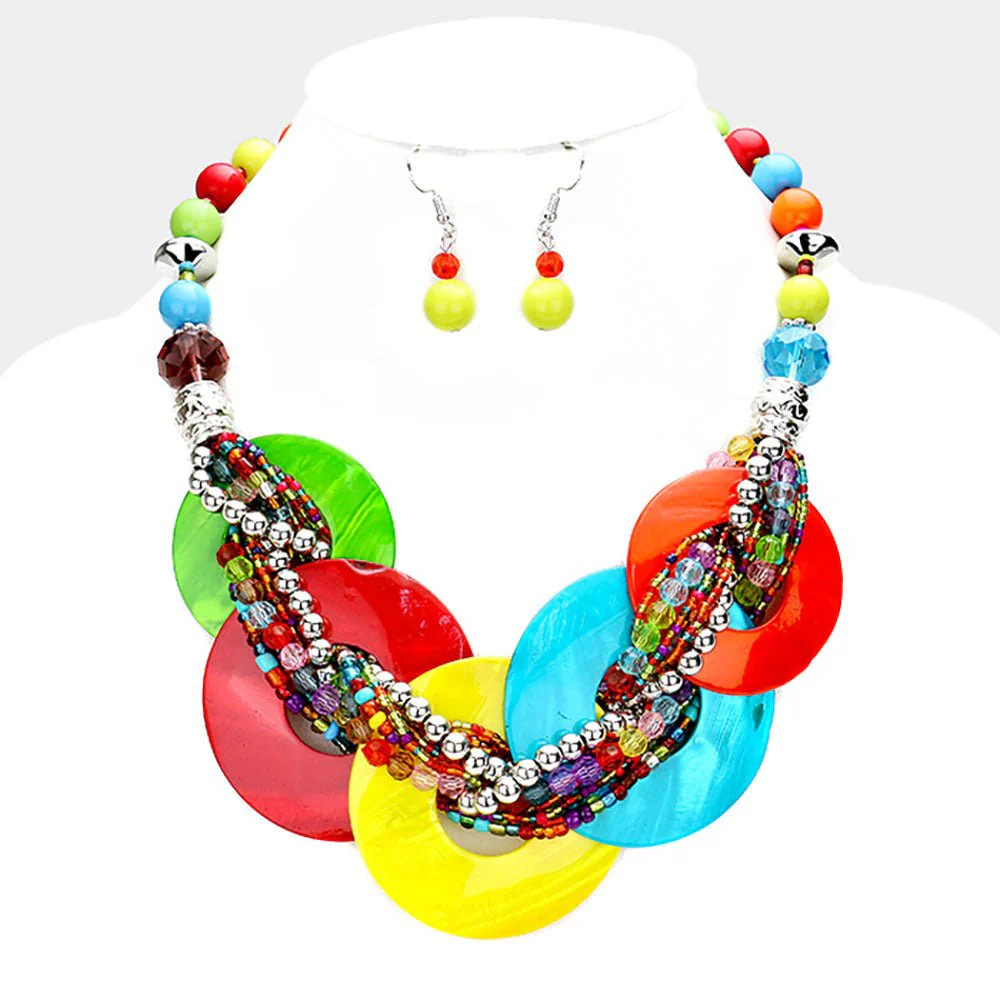 Marbled Round Link Necklace - Image 2
