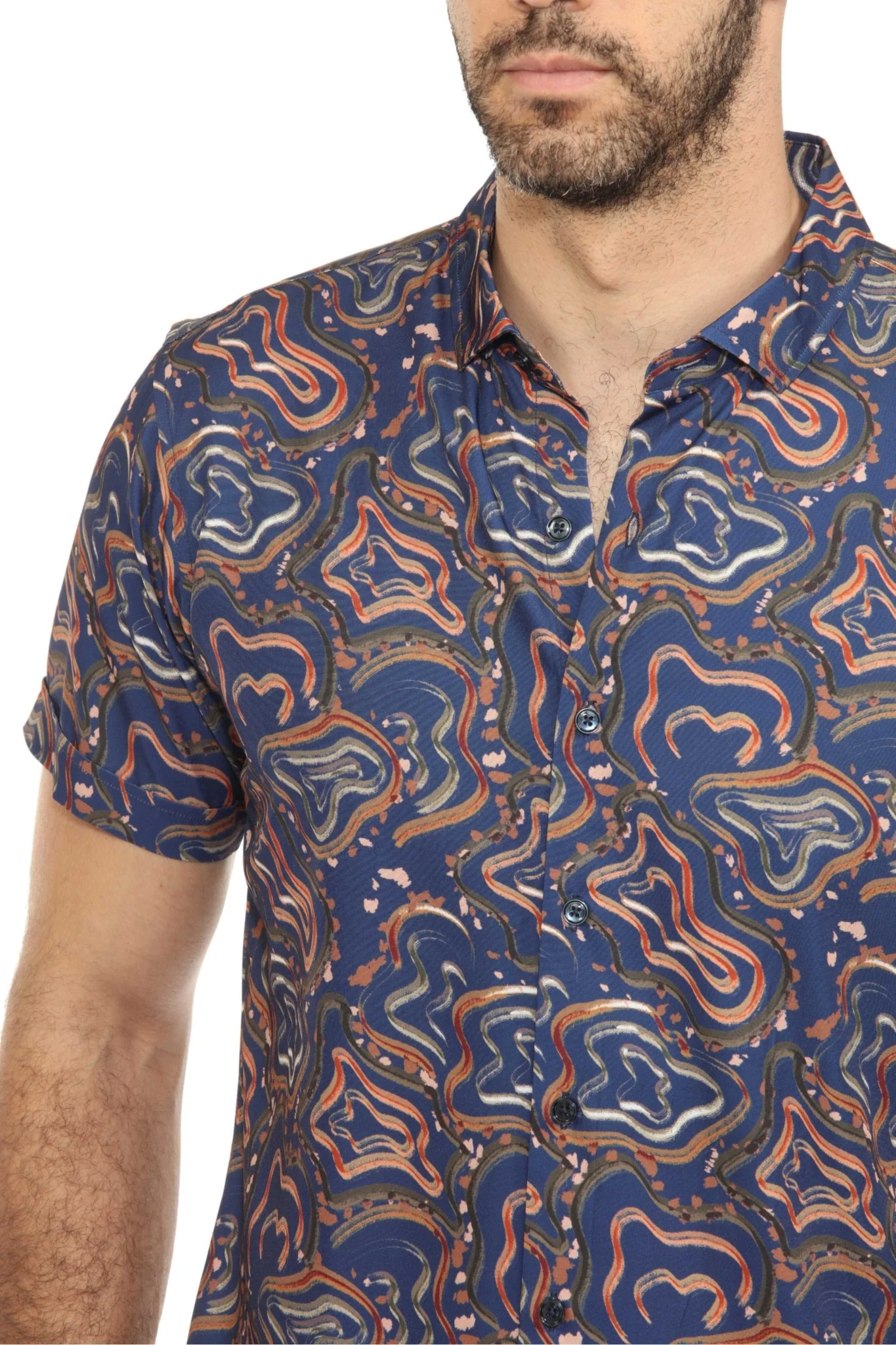 Men’s Radiant Abstract Short Sleeve Stretch Shirt - Image 11