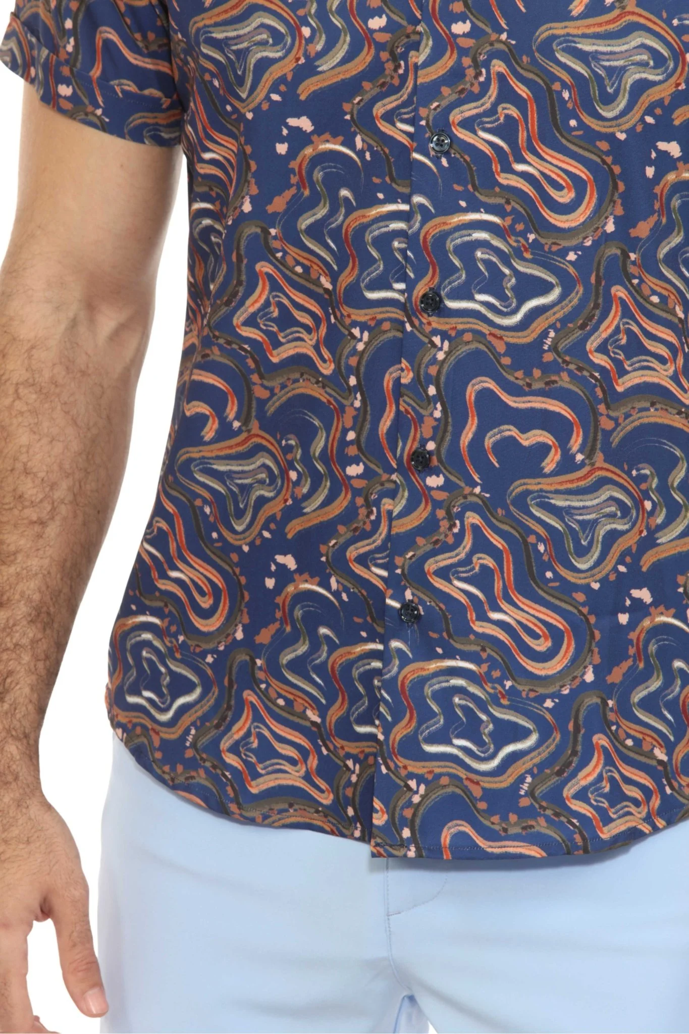 Men’s Radiant Abstract Short Sleeve Stretch Shirt - Image 12