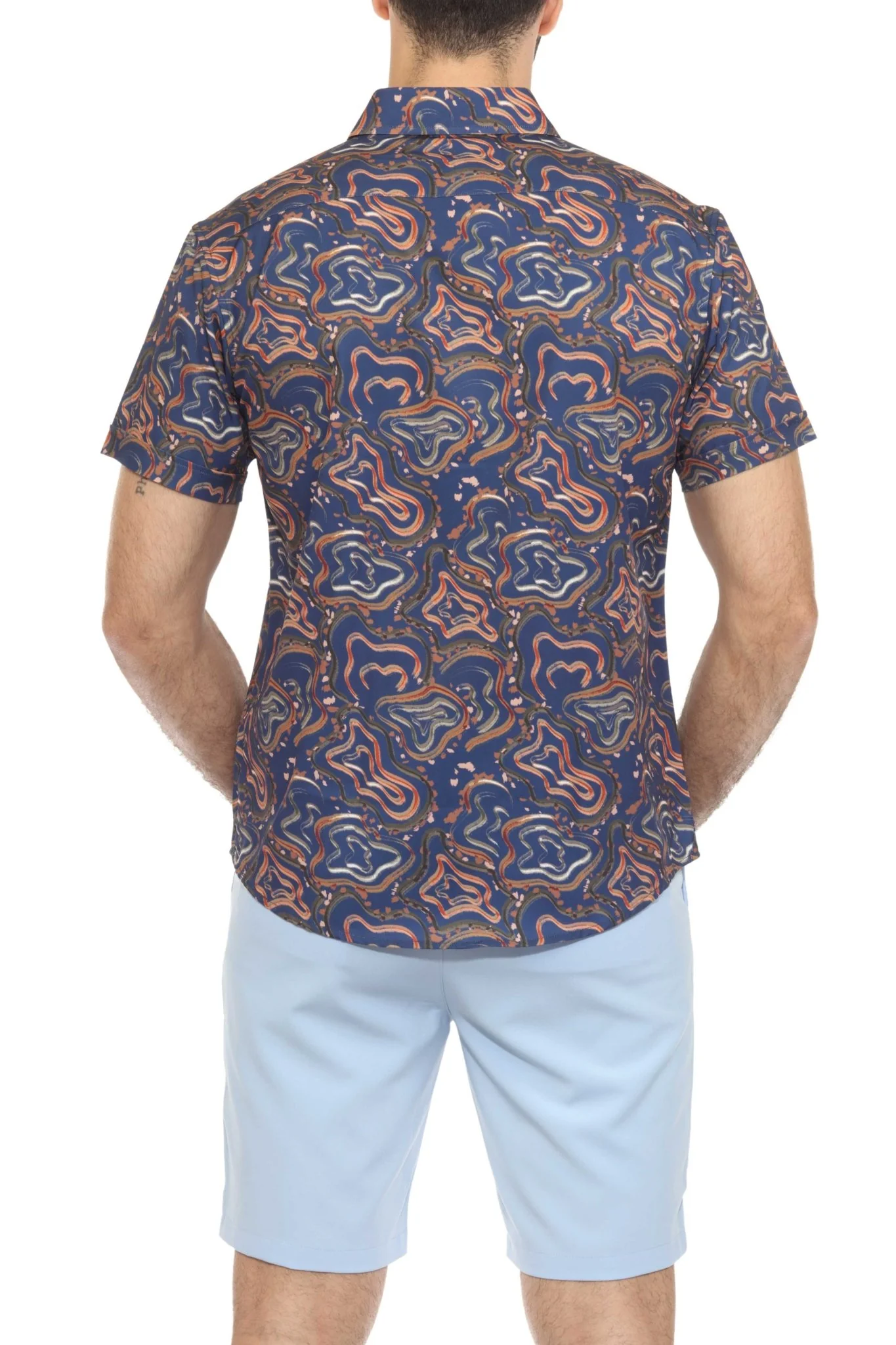 Men’s Radiant Abstract Short Sleeve Stretch Shirt - Image 13