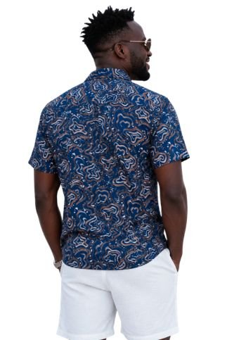 Men’s Radiant Abstract Short Sleeve Stretch Shirt - Image 2