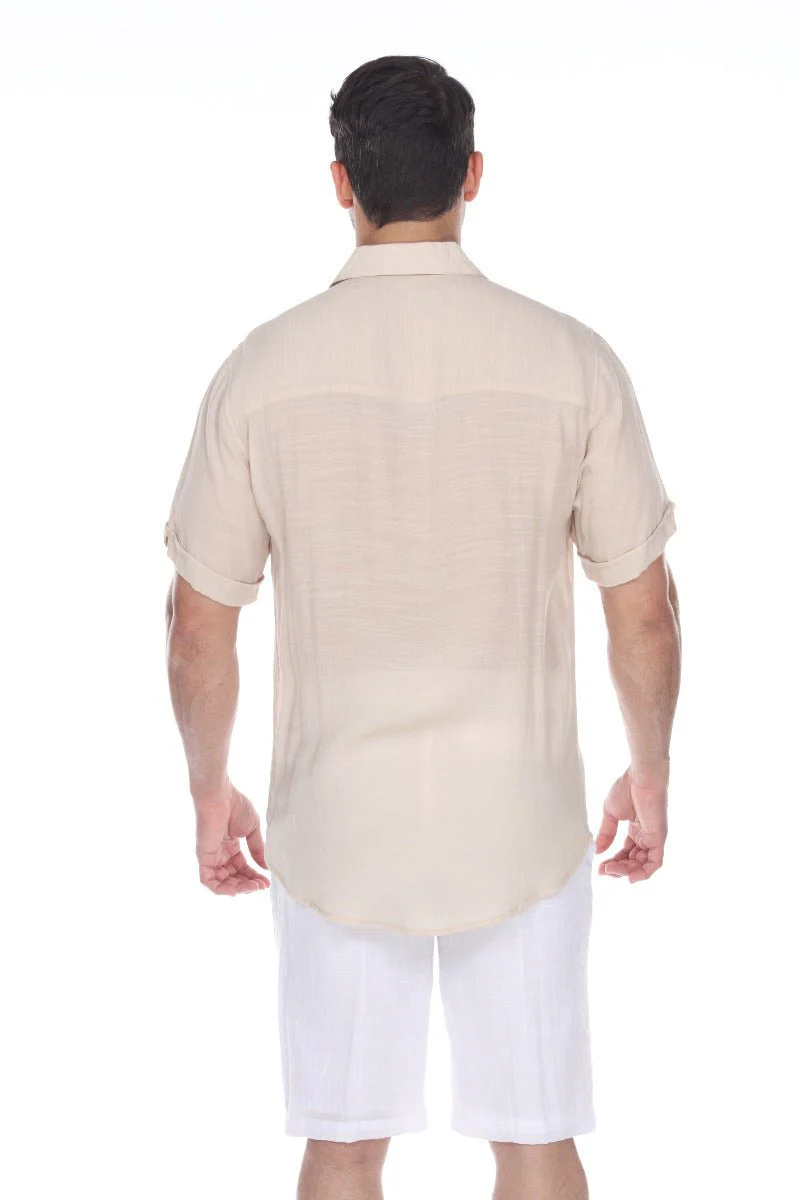 Men's Beach Casual Short Sleeve Button Down Shirt - Image 9