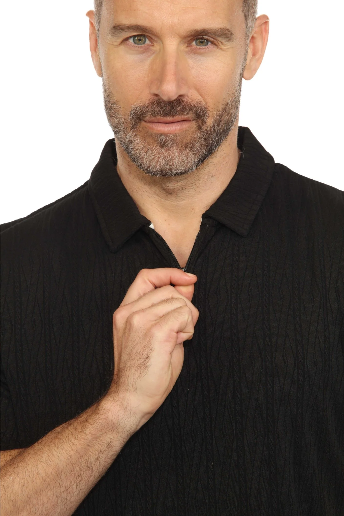 Men's Premium Stylish Polo Shirt with Modern Textured Pattern and Zipper Neckline - Image 17