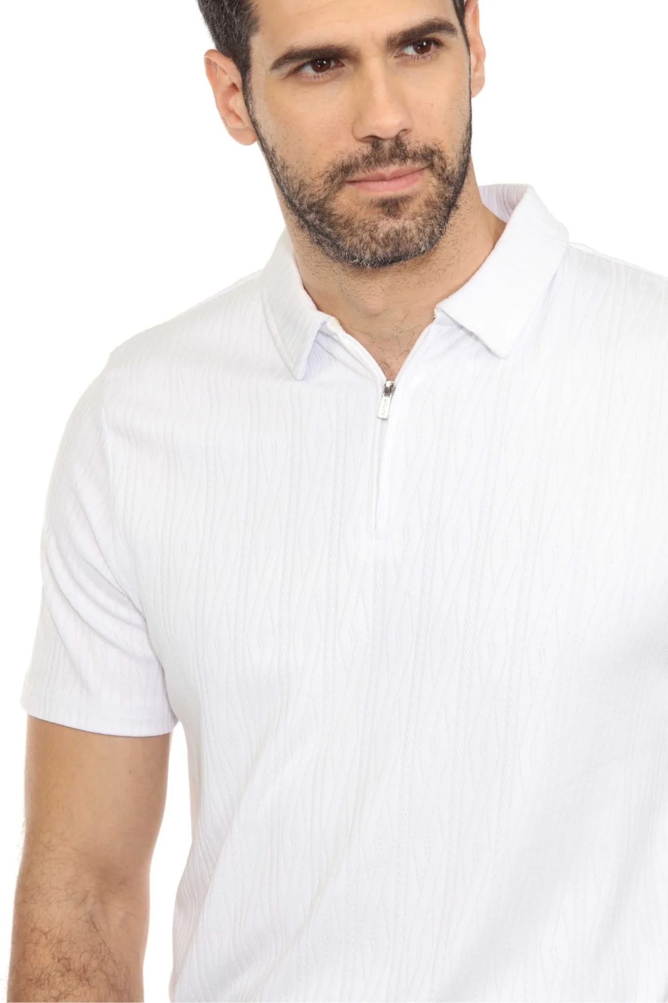 Men's Premium Stylish Polo Shirt with Modern Textured Pattern and Zipper Neckline - Image 21
