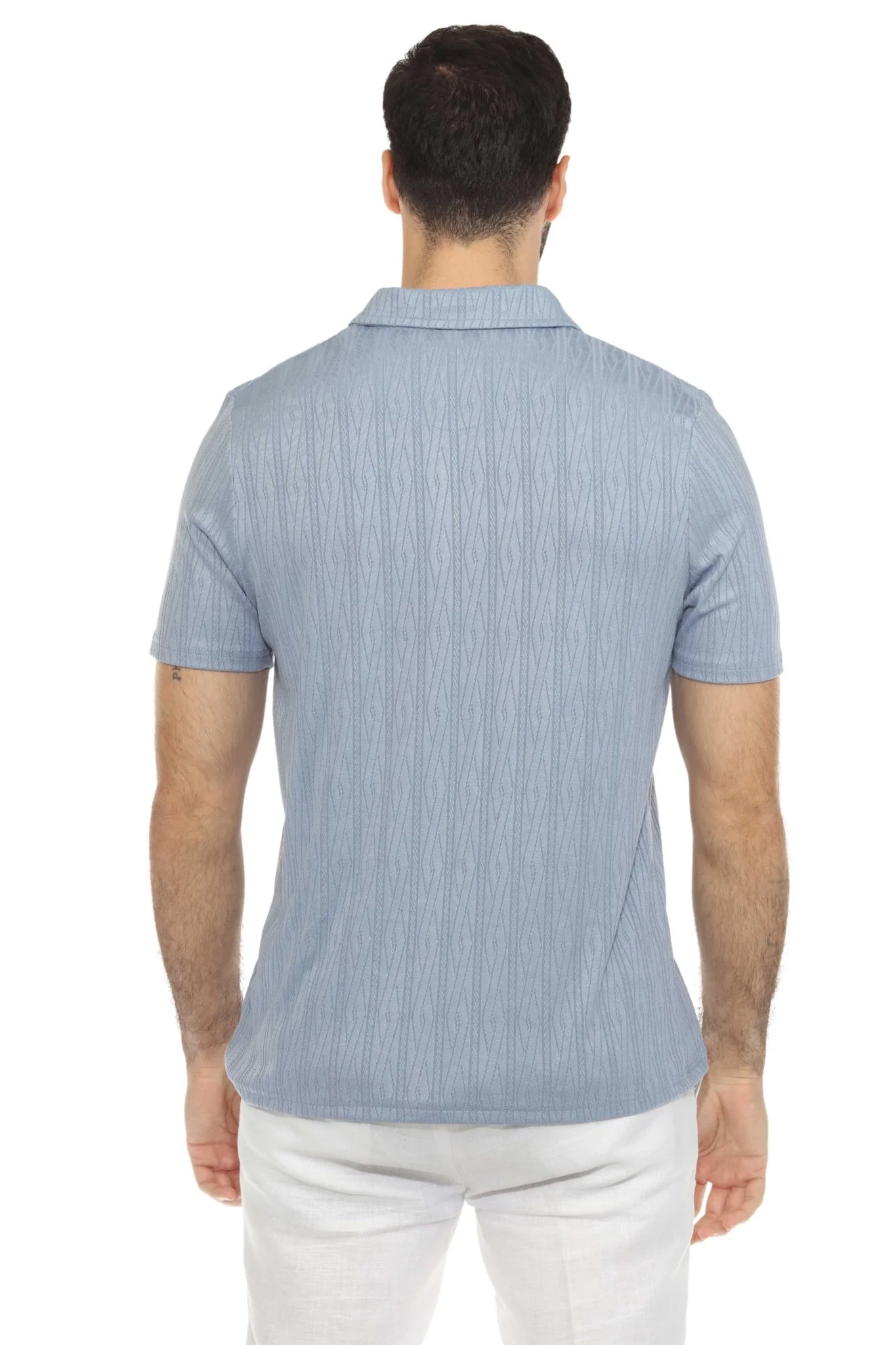 Men's Premium Stylish Polo Shirt with Modern Textured Pattern and Zipper Neckline - Image 27