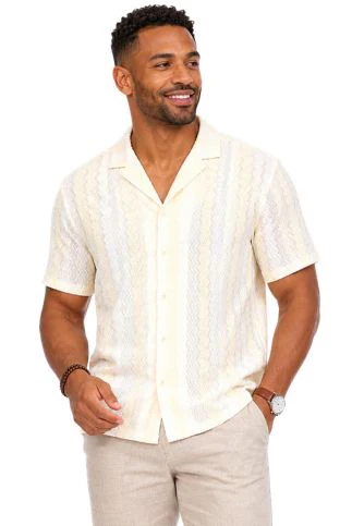 Men's Riviera Textured Button Down Knit Shirt