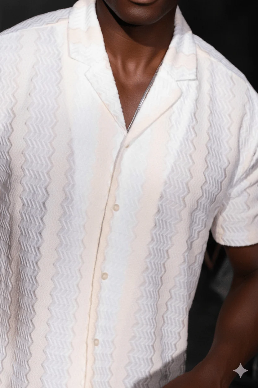 Men's Riviera Textured Button Down Knit Shirt - Image 3