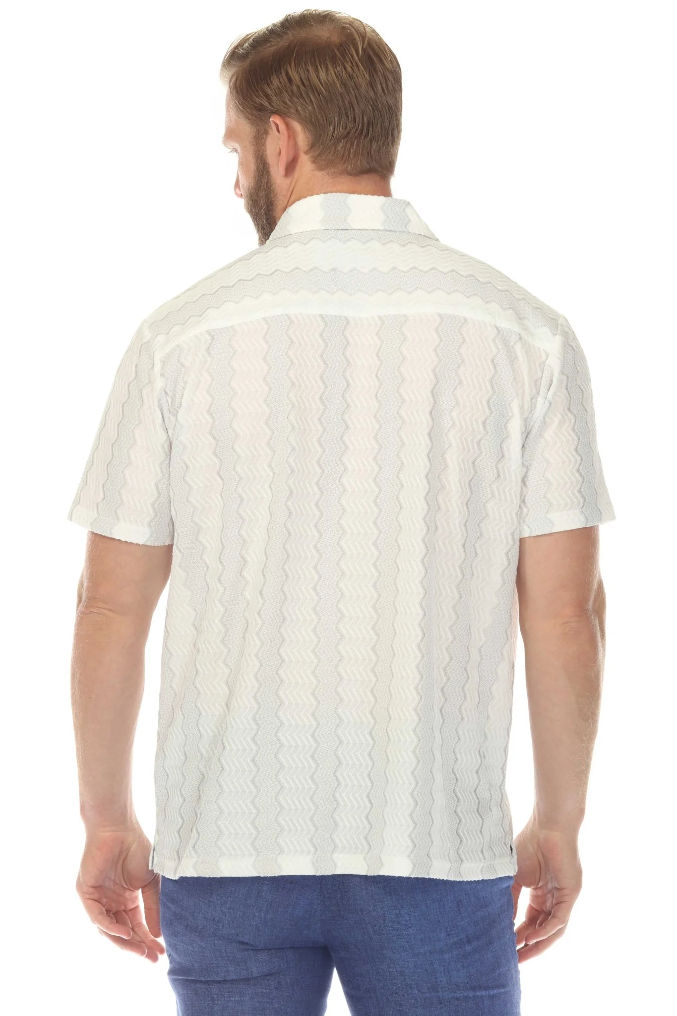 Men's Riviera Textured Button Down Knit Shirt - Image 5