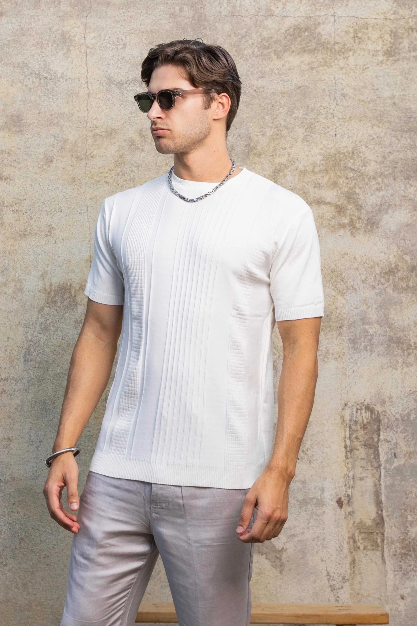 Men's Stylish Premium Knit Textured T-Shirt - Image 16