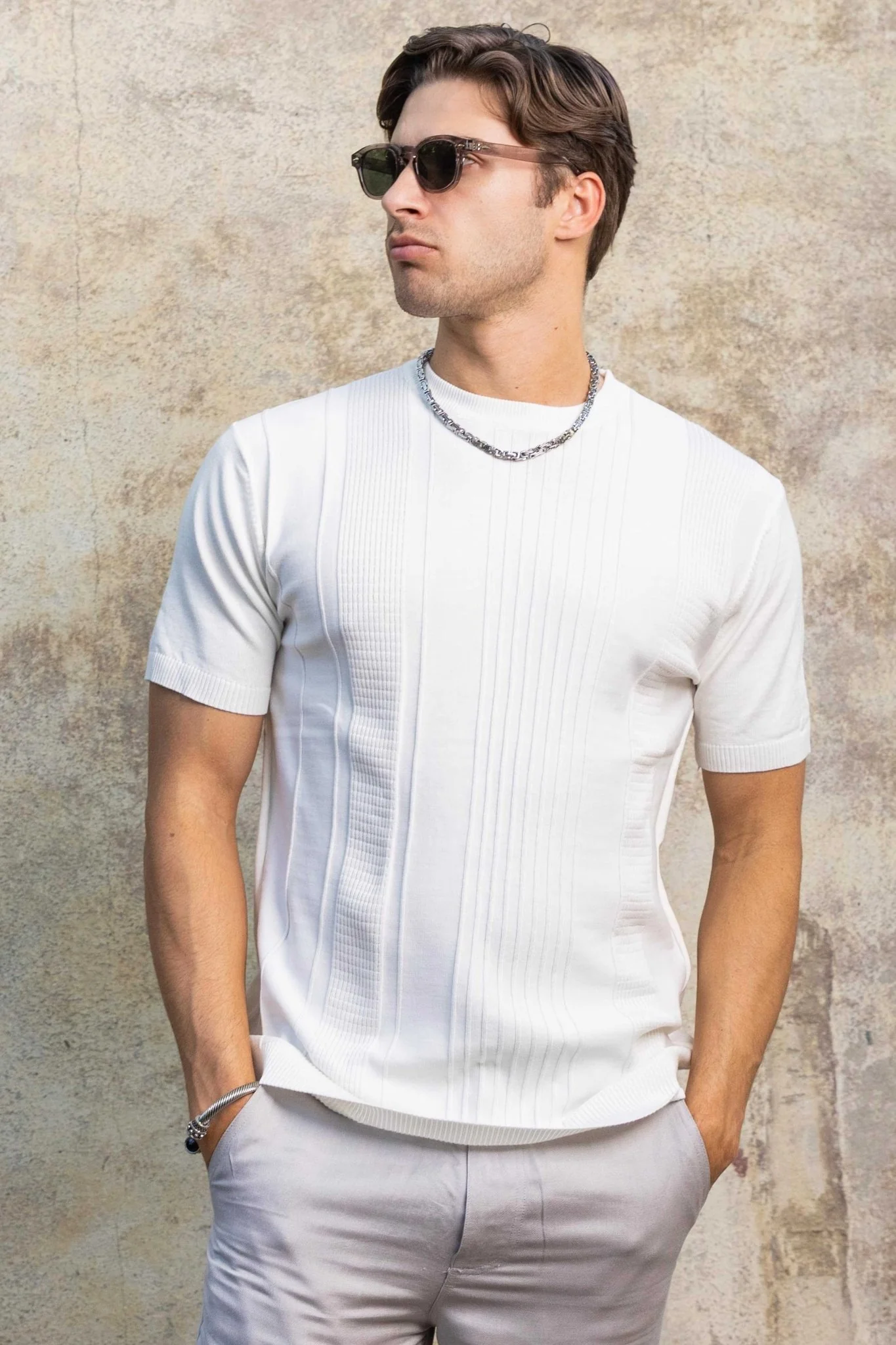 Men's Stylish Premium Knit Textured T-Shirt - Image 17
