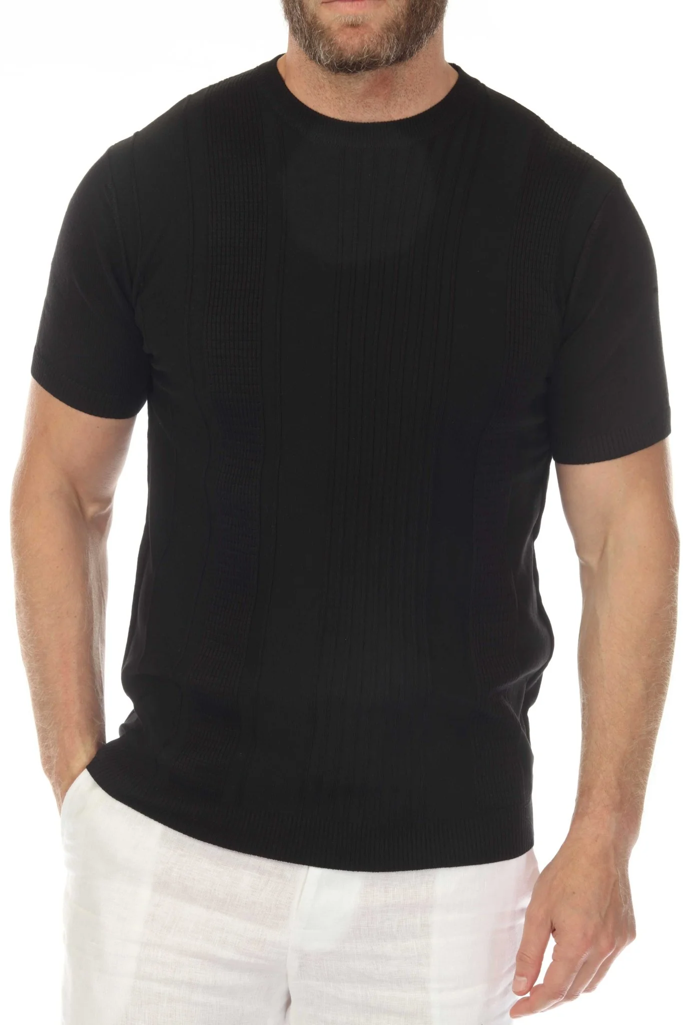 Men's Stylish Premium Knit Textured T-Shirt - Image 5