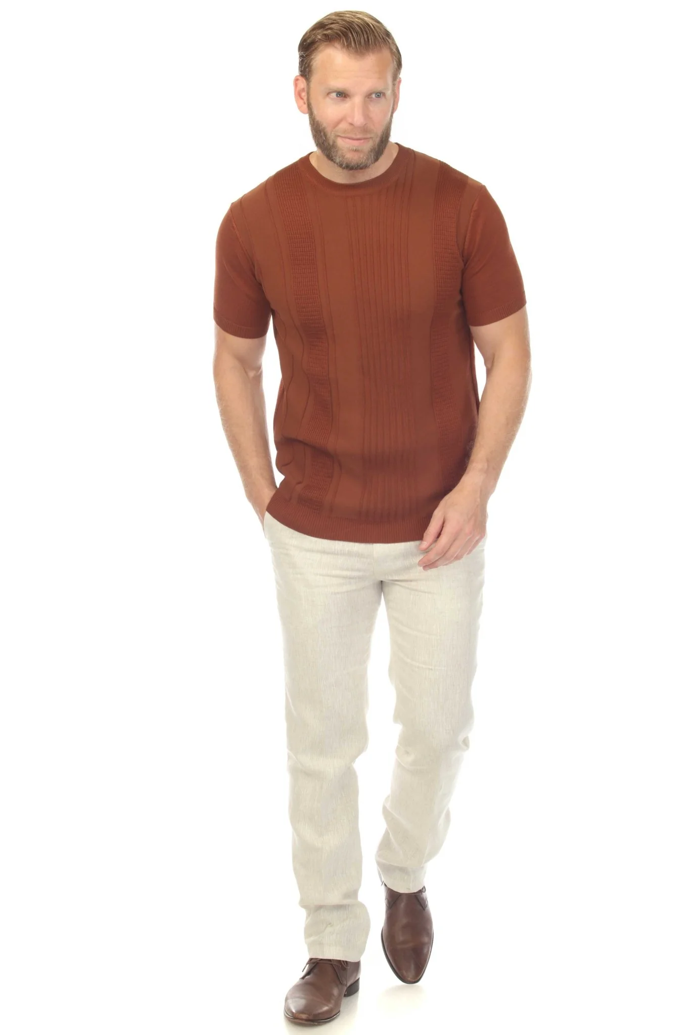 Men's Stylish Premium Knit Textured T-Shirt - Image 8