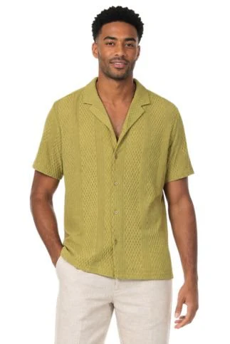 Men's Textured Button Down Knit Shirt - Image 4