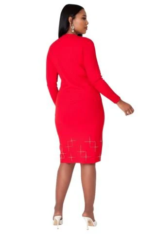 Modern 3-Piece Knit Set with Rhinestone Detail - 82896 - Image 3