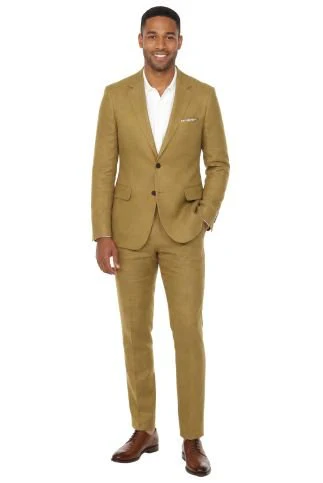 Men's Textured Linen Blend Suit - Image 14