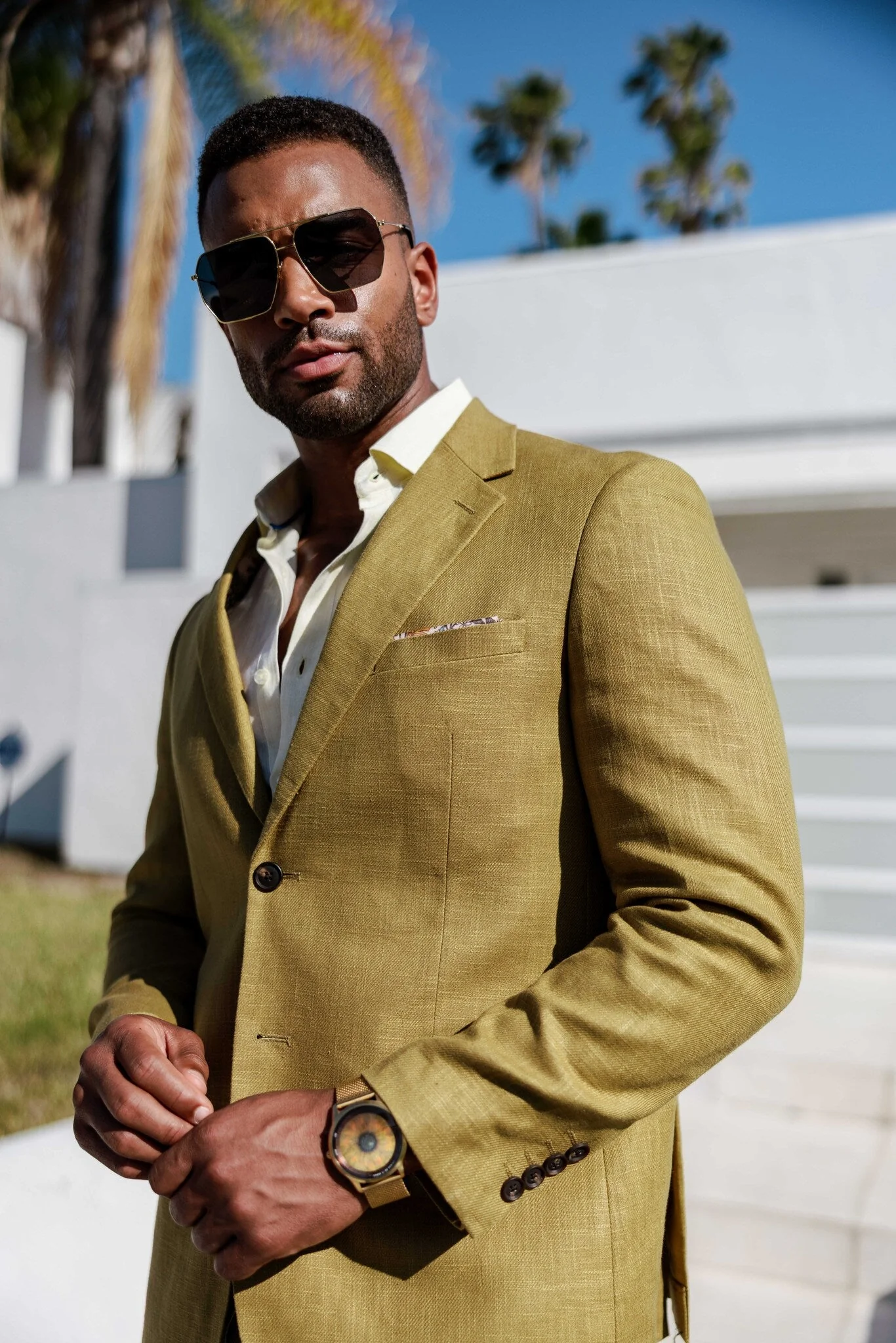 Men's Textured Linen Blend Suit - Image 18