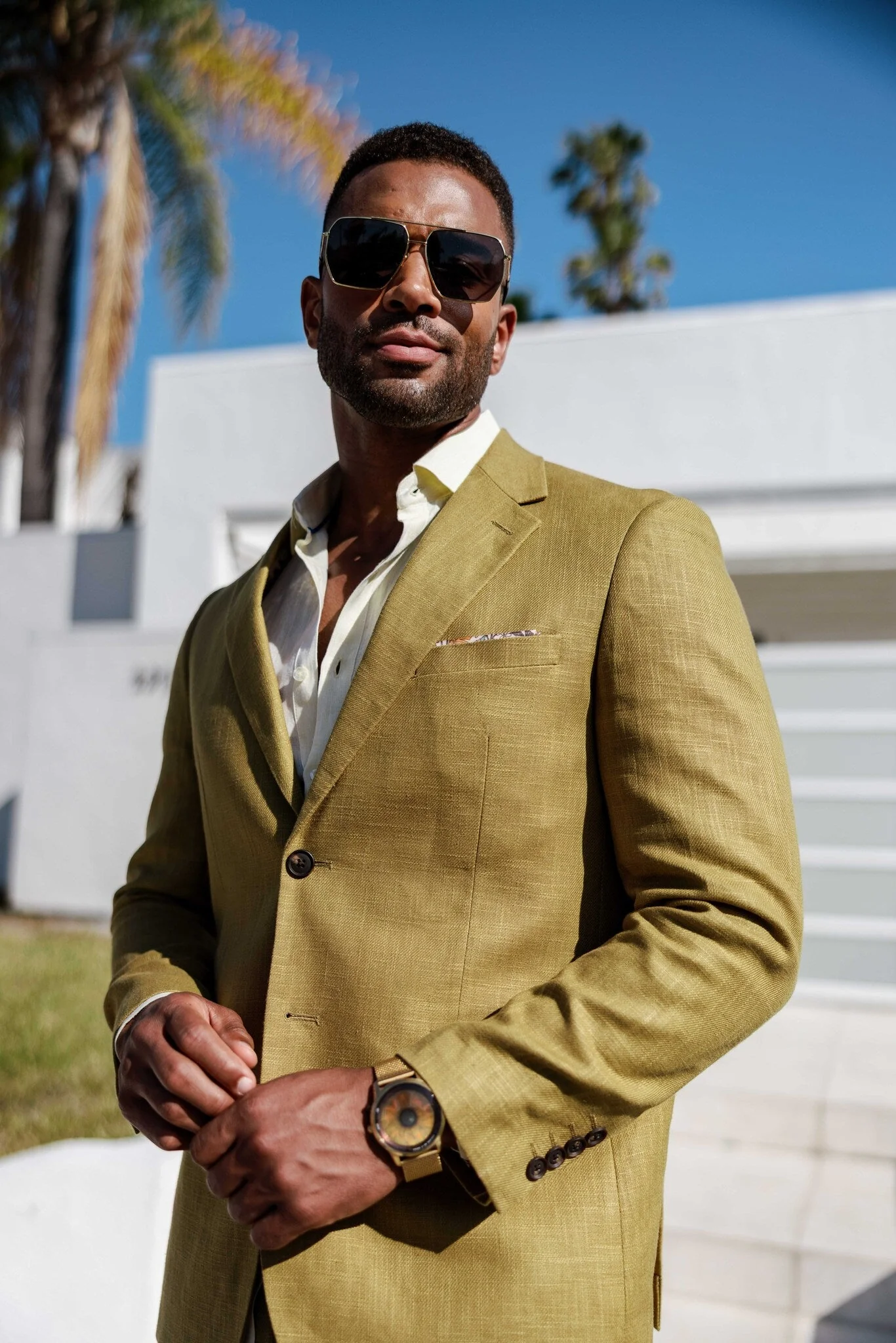 Men's Textured Linen Blend Suit - Image 20