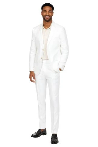 Men's Textured Linen Blend Suit - Image 23